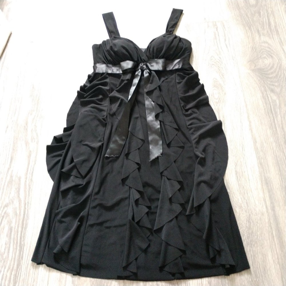 Cache Ruffled Little Black Dress